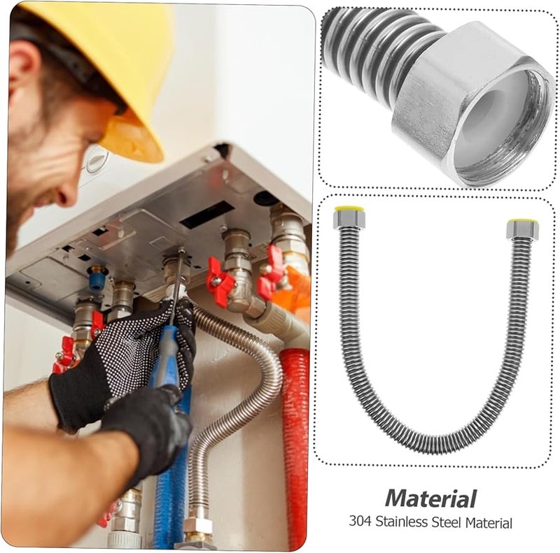2Pcs Flexible Stainless Steel Water Heater Hose Corrugated Pipe For Filters - Image 3